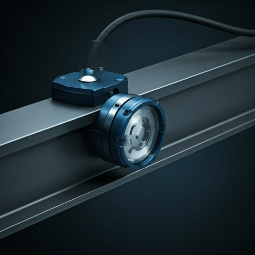 Industrial monitoring sensor mounted to steel