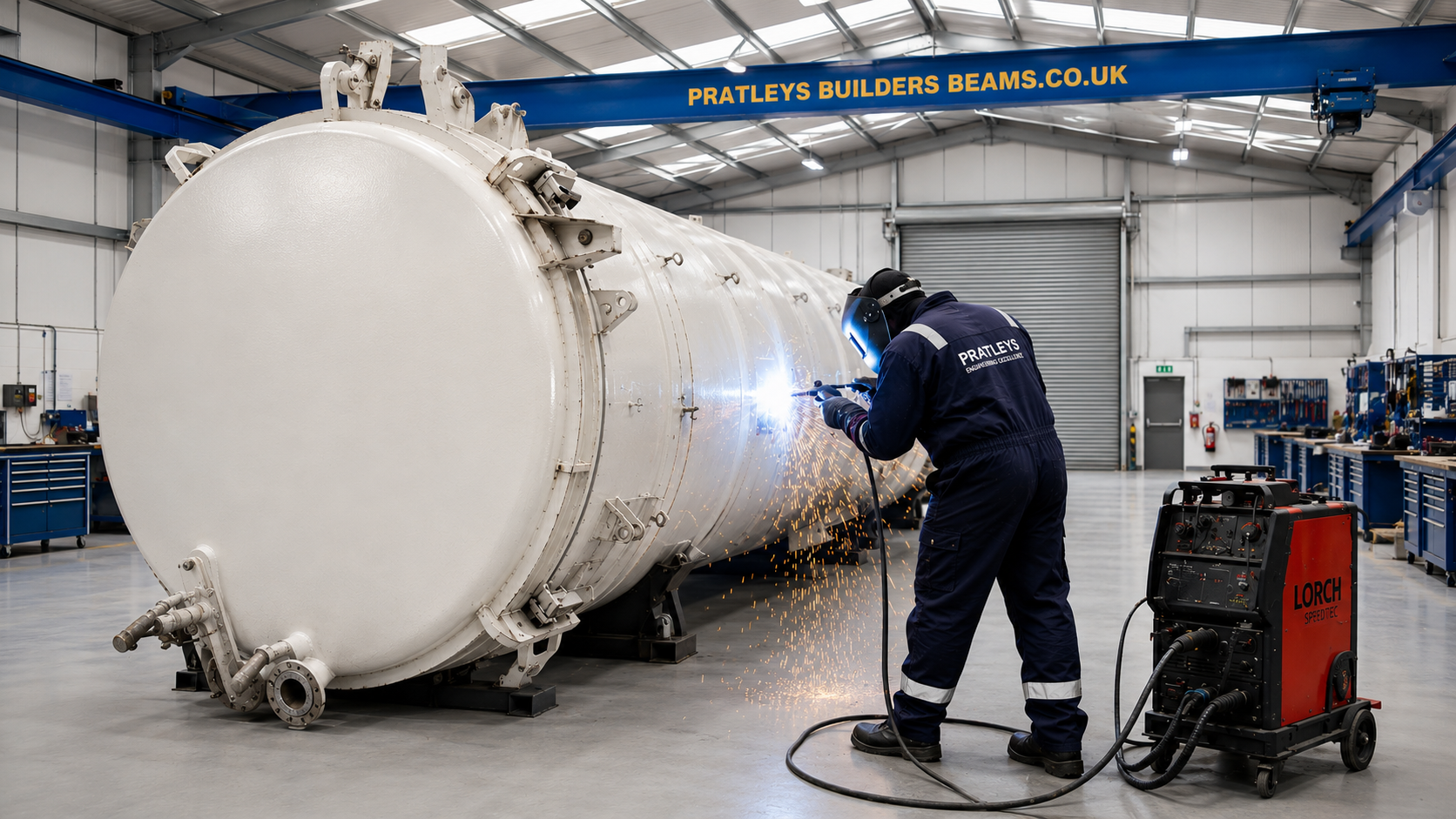 Commercial tanker being repaired in the Pratleys workshop