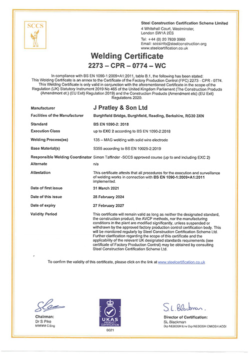 Welding certificate preview