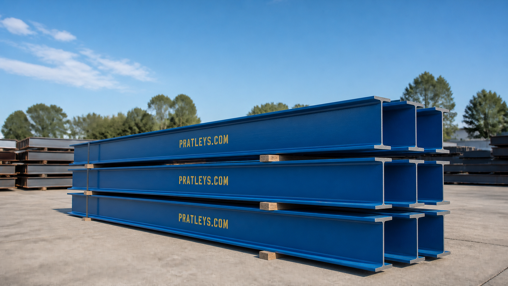 Pratleys blue builders beams in stockholding